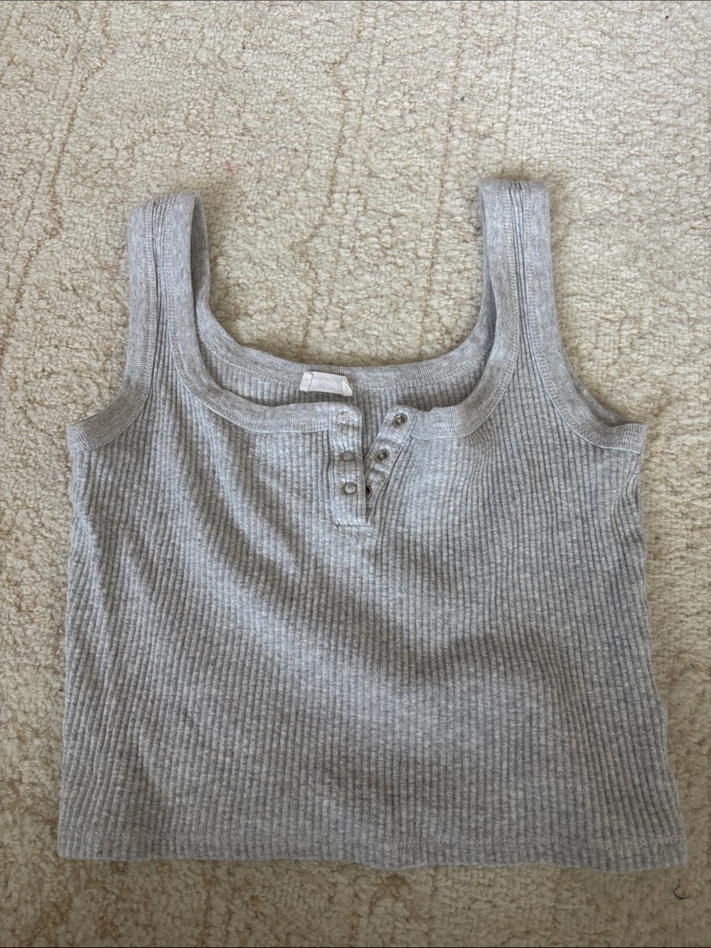 Cropped grey button up tank